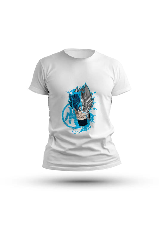 Dual form Goku Blue T-shirt – perfect for fans of Dragon Ball’s ultimate warrior