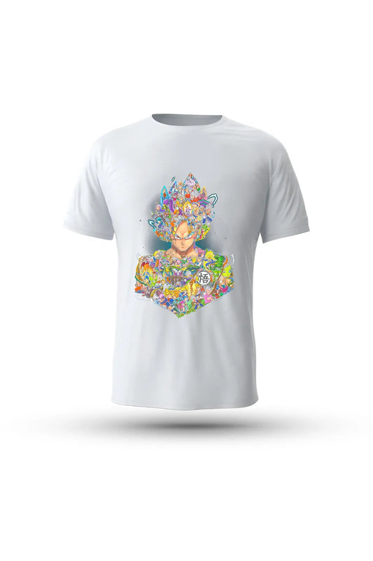 Dragon Ball anime tee featuring Ultra Instinct Goku – serene yet fierce, just like him