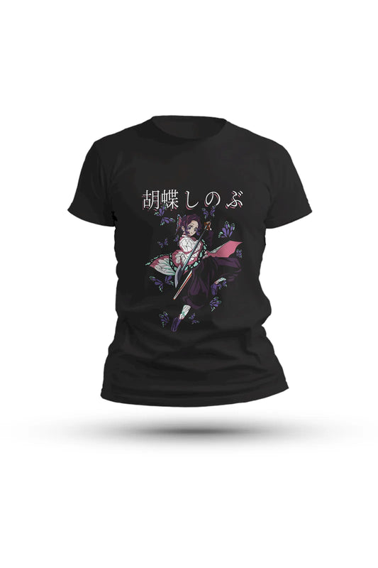 Demon Slayer anime tee featuring Shinobu – wear the beauty of her deadly butterfly technique