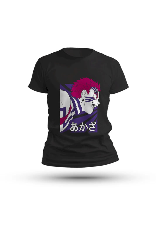 Demon Slayer anime tee featuring Akaza’s face – bold, striking, and unforgettable