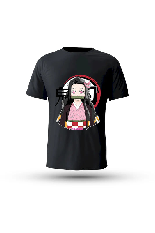 Anime T-shirt featuring Nezuko Kamado – a symbol of hope, love, and unbreakable spirit