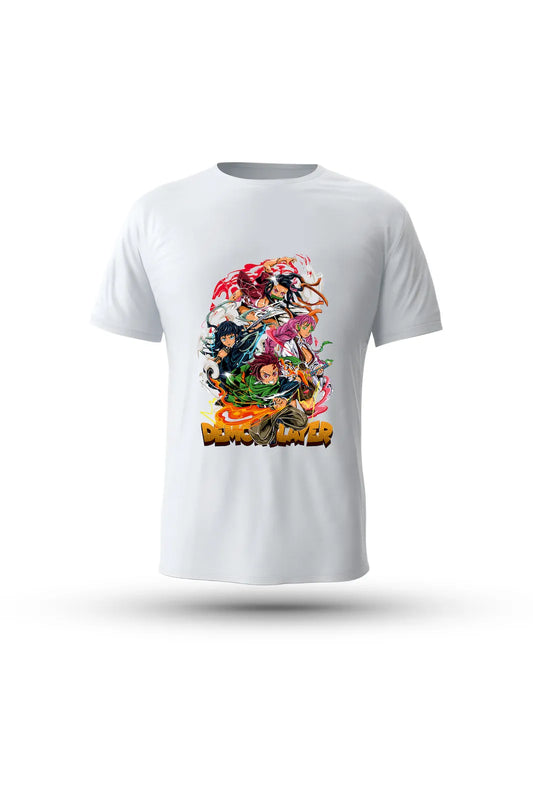 Demon Slayer trio anime T-shirt – experience the fearless bond of Tanjiro, Zenitsu, and Inosuke