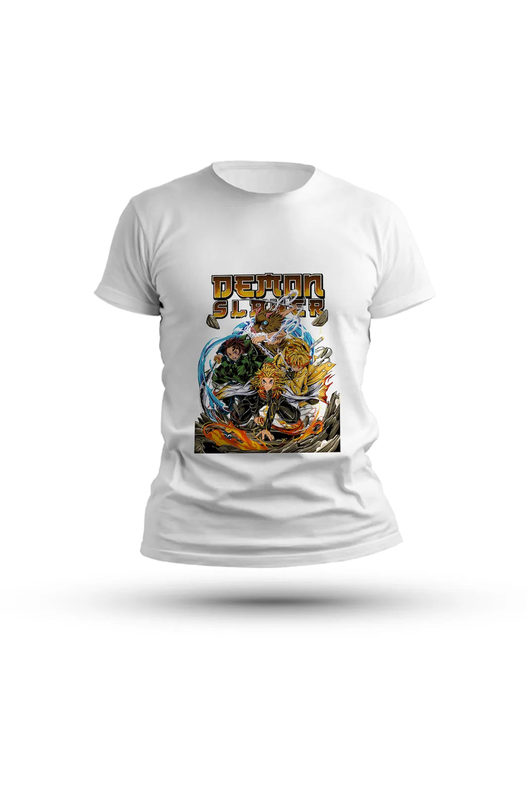 Action-packed Demon Slayer T-shirt – perfect for fans of the iconic demon-hunting trio