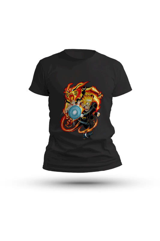 Naruto Kurama fusion T-shirt – Rasengan powered by loyalty and the Nine-Tails’ strength