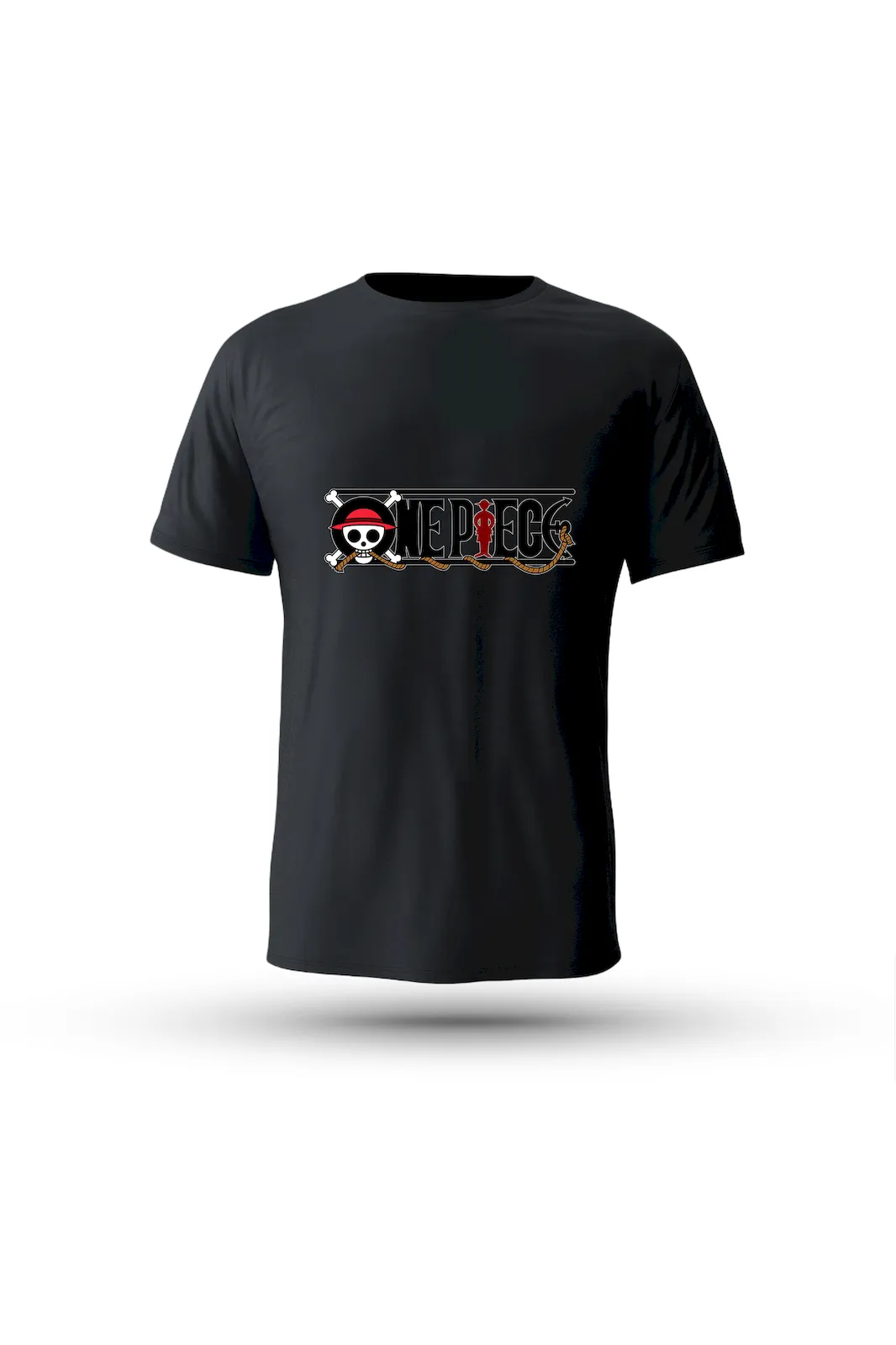 Red Highlight One Piece tee – bold design featuring vibrant red details for true fans