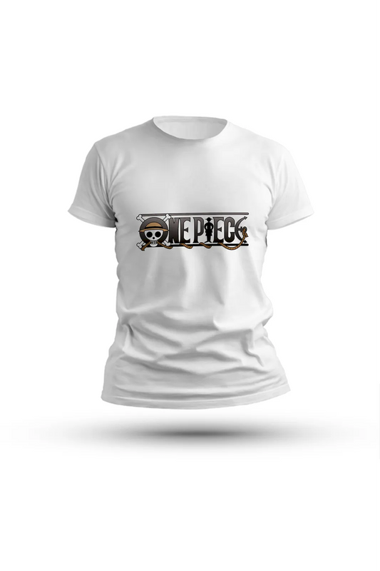 Monochrome One Piece tee – clean, bold design for fans of classic anime style