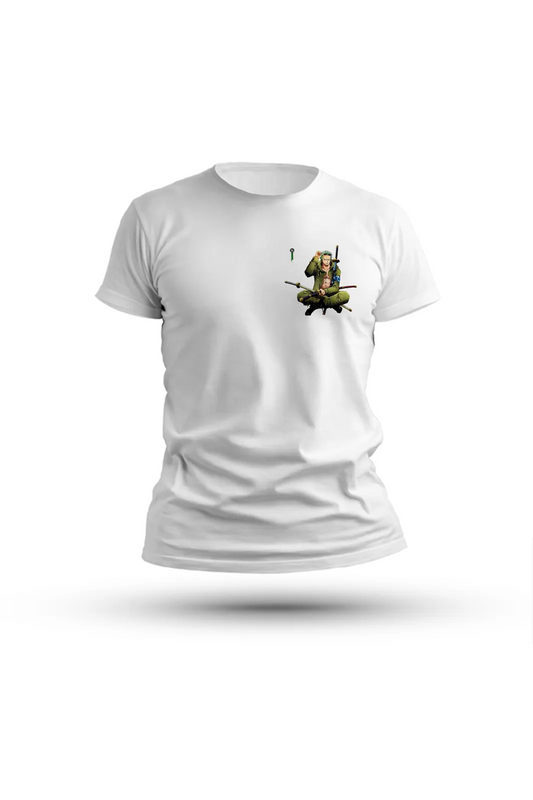 One Piece Zoro pose T-shirt – channel focus, loyalty, and legendary ambition
