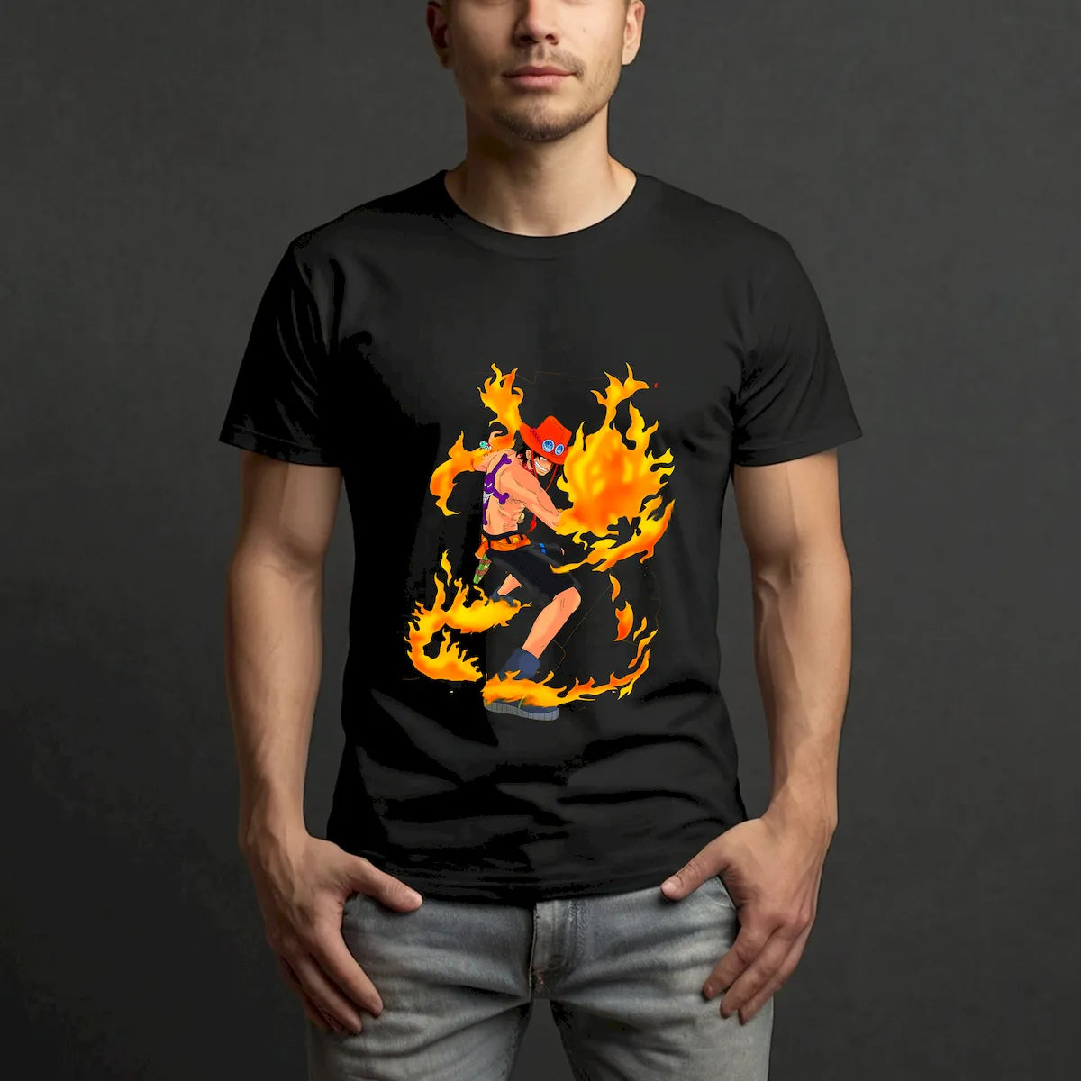Portgas D. Ace Inferno Mode One Piece T-shirt – unleash the burning legacy of Fire Fist Ace in his most powerful form