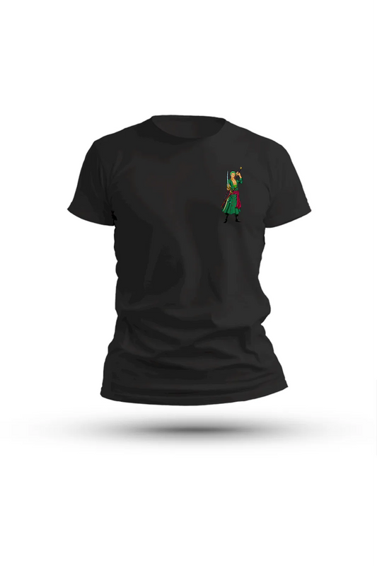 Zoro silhouette design shirt – clean and bold for true swordsman fans