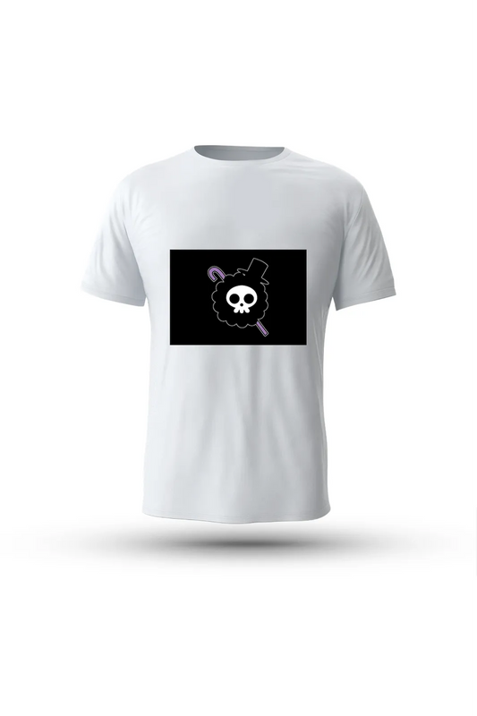 Brook skull with candy cane design – perfect for fans who love quirky, undead charm