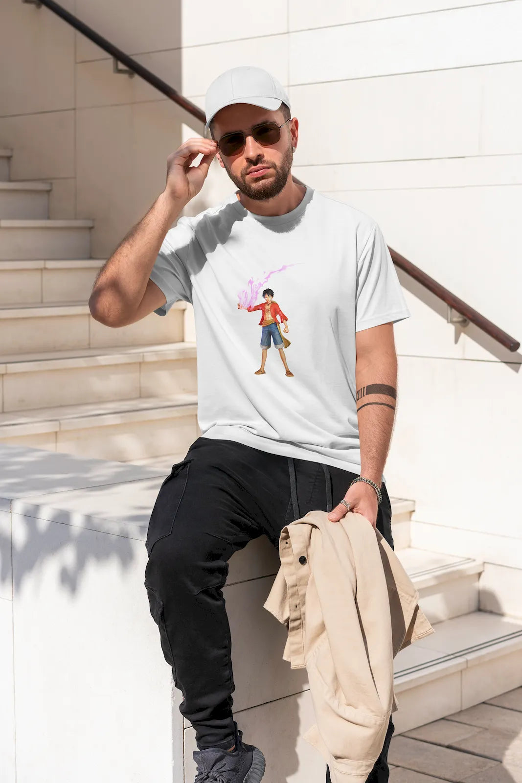 Monkey D. Luffy Haki Flame One Piece T-shirt – feel the burning willpower of Luffy’s Haki unleashed in battle