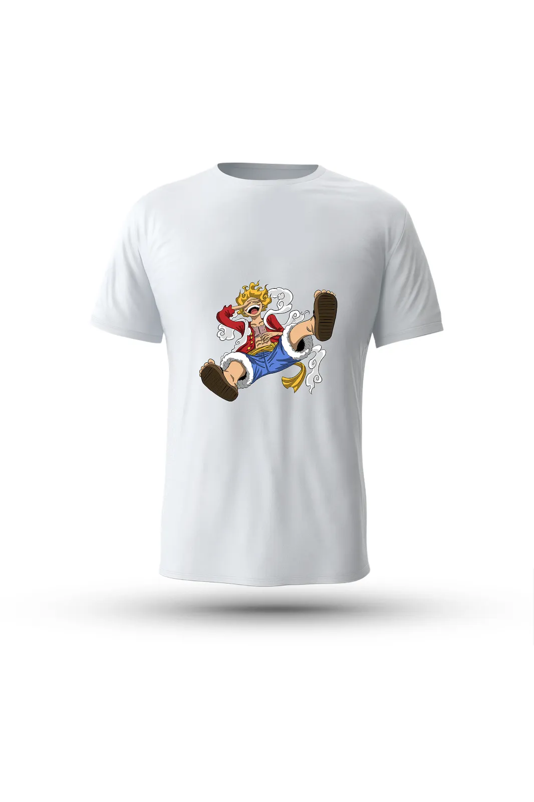 Monkey D. Luffy anime shirt – iconic Gear 5 kick frozen in motion