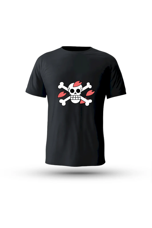 Fire Fist Ace skull emblem shirt – bold design for fans of strength and sacrifice