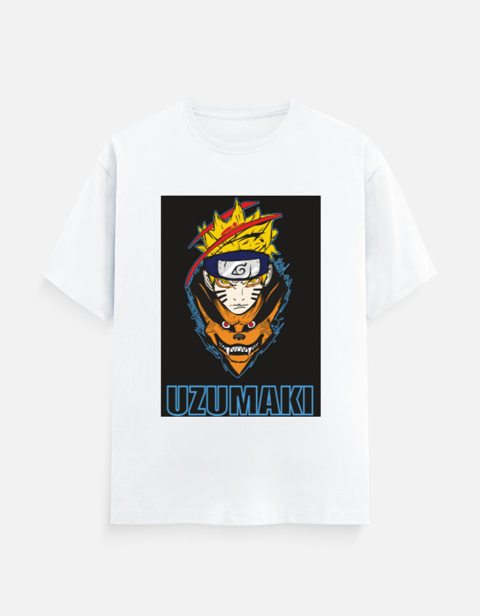 Naruto Uzumaki Nine-Tails Chakra Mode graphic printed t-shirt for men, casual otaku shirt, Kurama apparel, Style Clothes