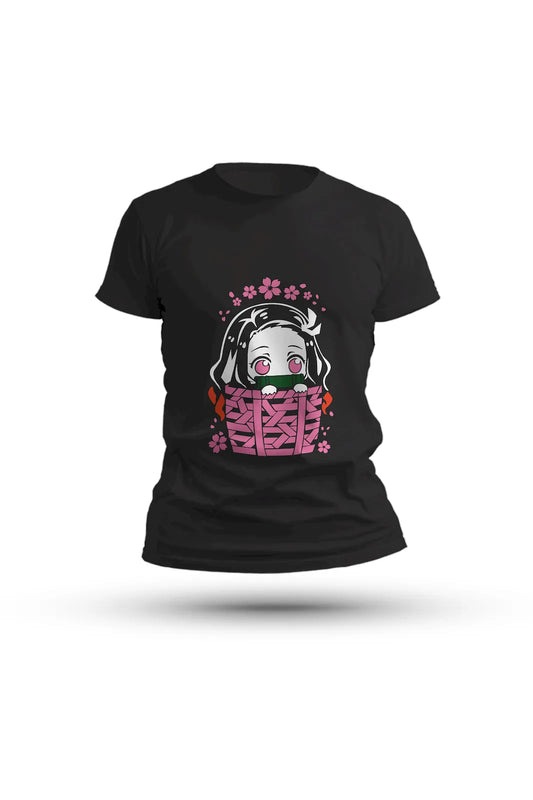Nezuko in Basket Demon Slayer Anime T-Shirt