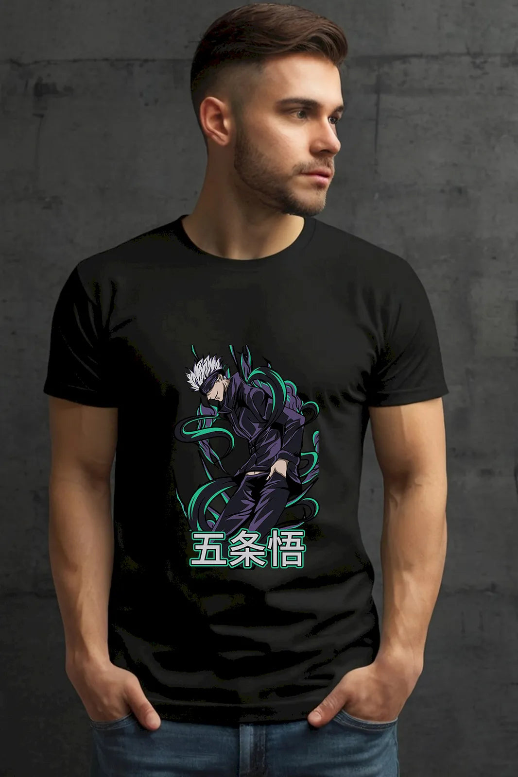 Gojo Satoru Jujutsu Kaisen T-shirt – feel the limitless power and calm confidence of the strongest sorcerer
