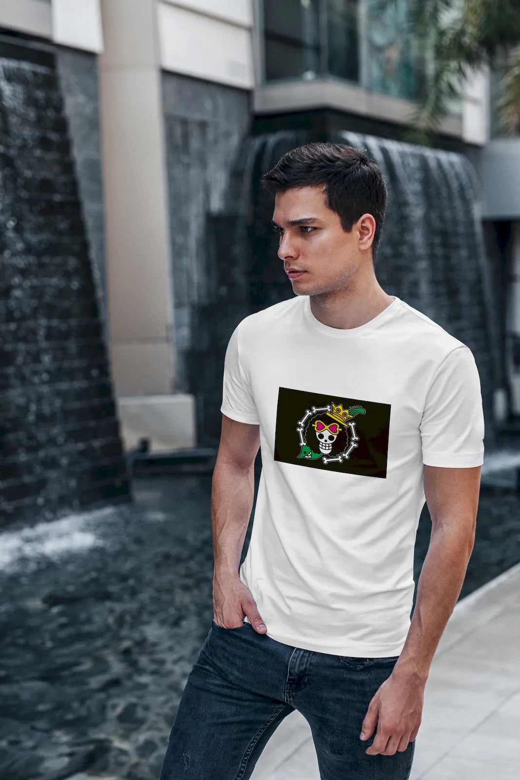 Brook Jolly Roger One Piece Skull T-Shirt