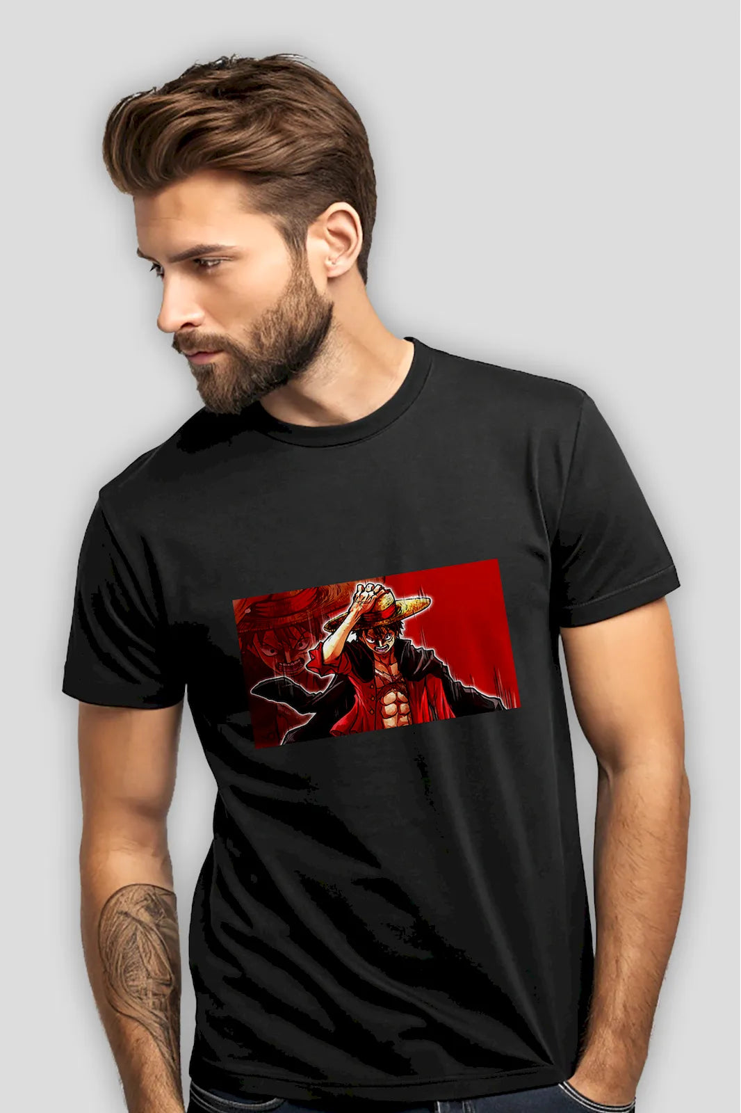 Monkey D. Luffy Red One Piece Anime T-shirt – bold style inspired by the fearless future Pirate King
