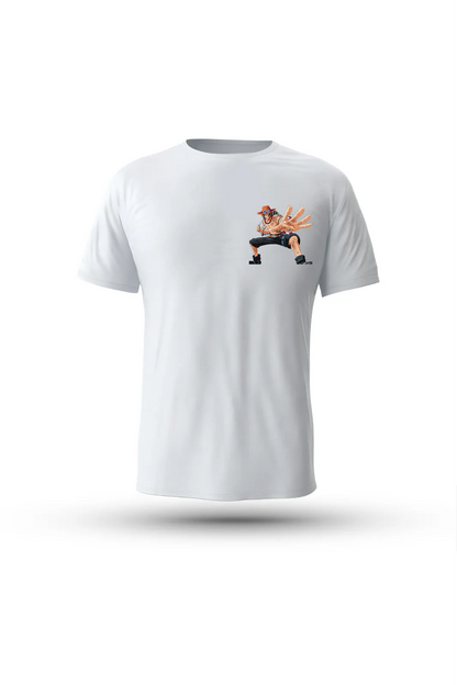 Ace One Piece flame power shirt – perfect for fans who admire his strength and heart

