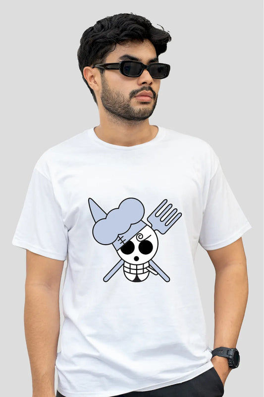 Sanji Chef Emblem One Piece T-shirt – honor the Straw Hat’s master chef with style, strength, and fiery pride
