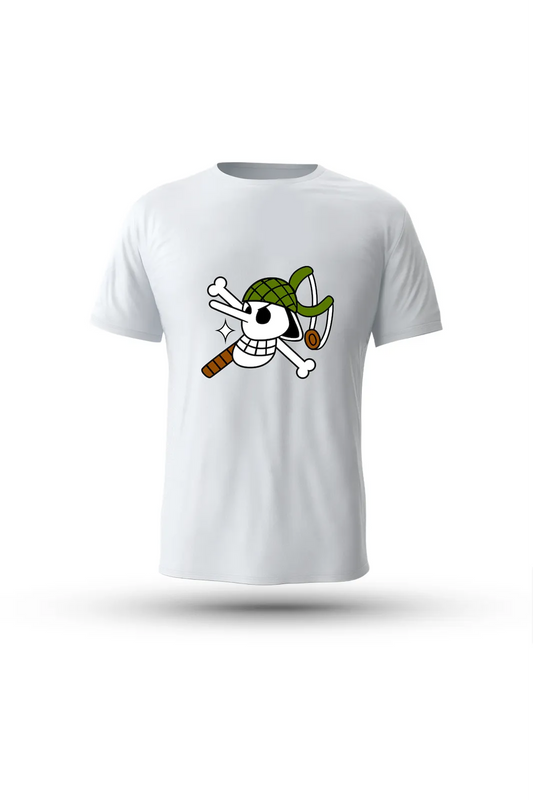 One Piece tee with Sniper King vibes – perfect for fans who love heart and humor

