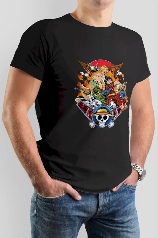 Straw Hat Pirates Unite One Piece Crew T-shirt – celebrate the unbreakable bond and legendary journey of Luffy and his crew
