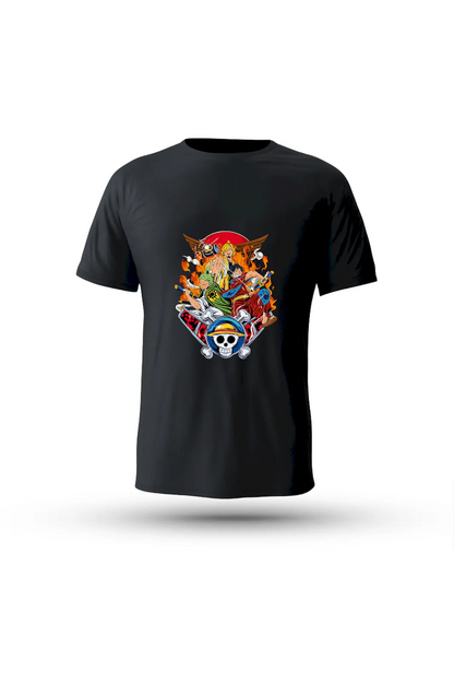 Luffy and Straw Hat crew printed T-shirt – perfect for fans who believe in unity through every battle

