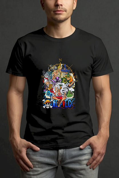 Luffy Gear 5 & Yonko Saga One Piece T-shirt – witness the rise of a legend as Luffy challenges the emperors of the sea
