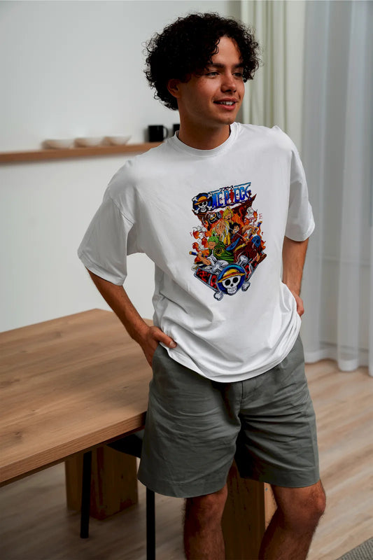 Straw Hat Pirates Grand Line Voyage One Piece T-shirt – celebrate the epic journey, unbreakable bonds, and dreams that sail across the Grand Line

