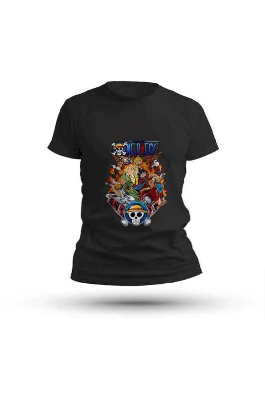 Straw Hat Pirates on Grand Line printed tee – feel the thrill of every island, battle, and bond

