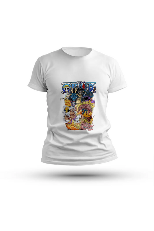 Luffy Gear 5 vs Kaido anime T-shirt – the ultimate clash of willpower, rage, and destiny

