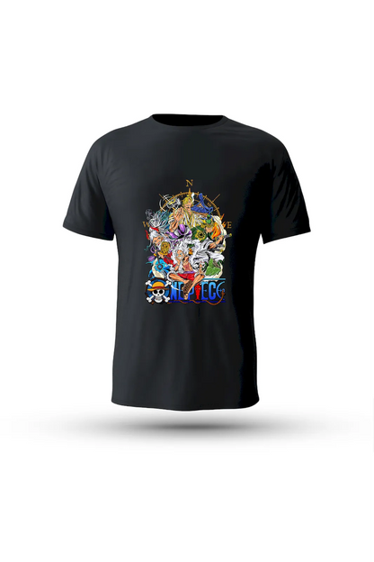 New World Saga printed T-shirt – wear the wild adventure and loyalty of Luffy and his legendary crew

